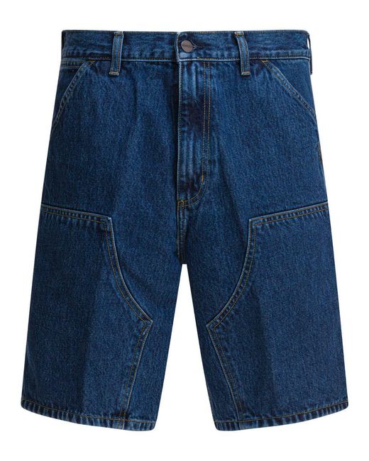 Carhartt Blue Short "Double Knee" for men