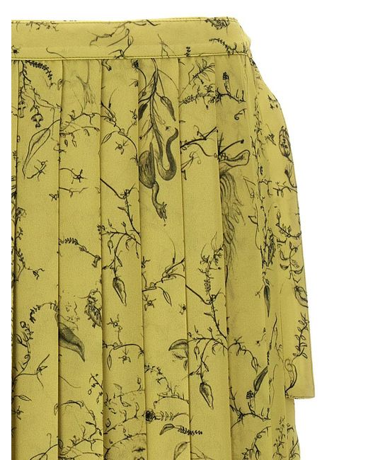 Fabiana Filippi Green Pleated Midi Skirt Skirts