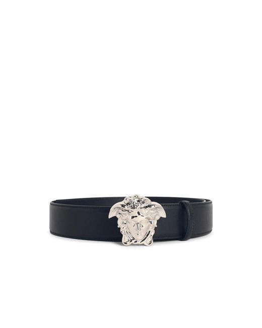 Versace Blue 'Medusa' Leather Belt for men