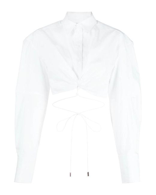 Jacquemus 'la Chemise Plidao' Cropped Shirt in White | Lyst Canada