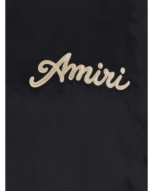 Amiri Black Jacket With Logo On The Front And Back for men