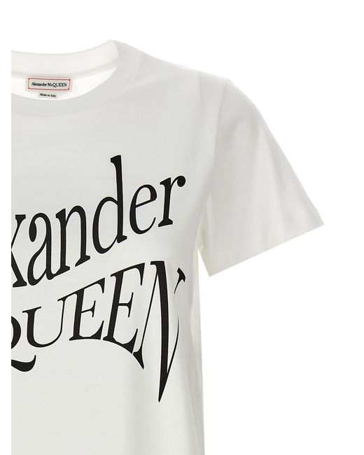 Alexander McQueen White Logo Print T-Shirt