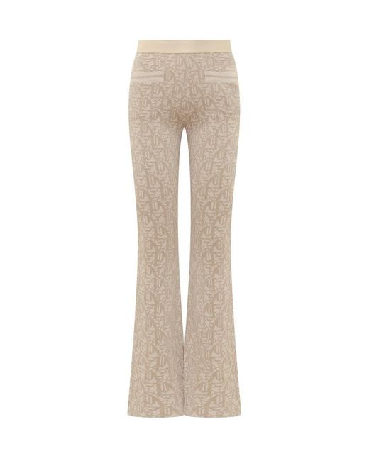 Palm Angels Natural Pa Trousers In Jacquard