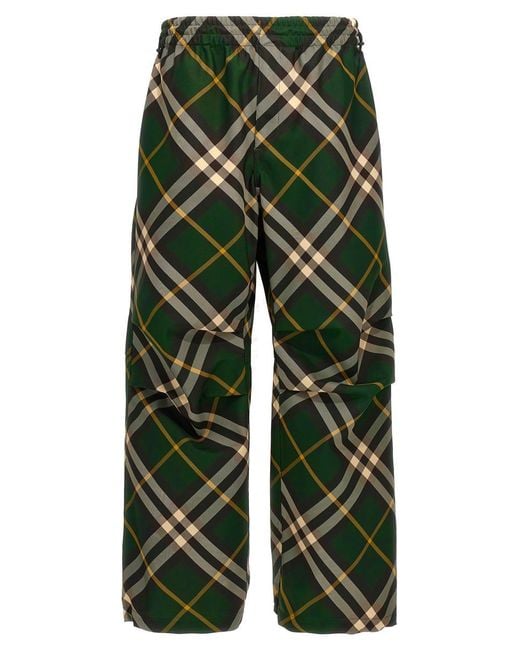Burberry Green Check Pants for men