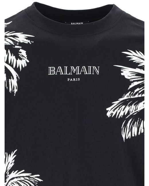 Balmain Black "vintage" Logo T-shirt for men