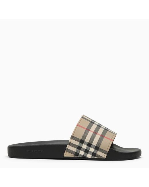 Burberry Brown Slipper With Check Motif for men