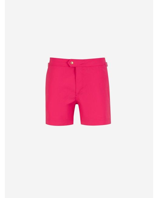 Tom Ford Pink Buckles Technical Swimsuit for men