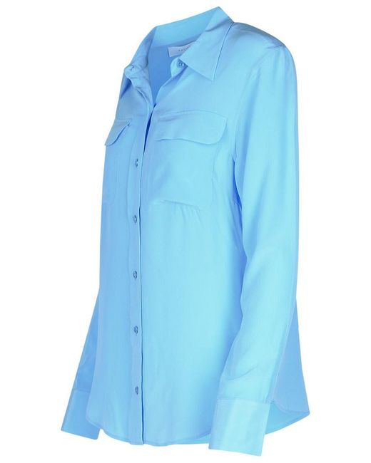Equipment Blue Light Silk Shirt