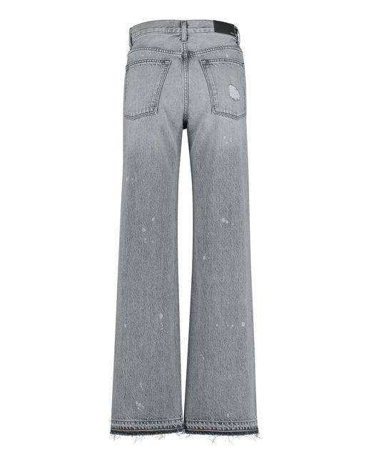 Amiri Gray 5-pocket Straight-leg Jeans