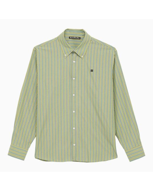 Acne Classic Bright Green/dark Striped Shirt for men