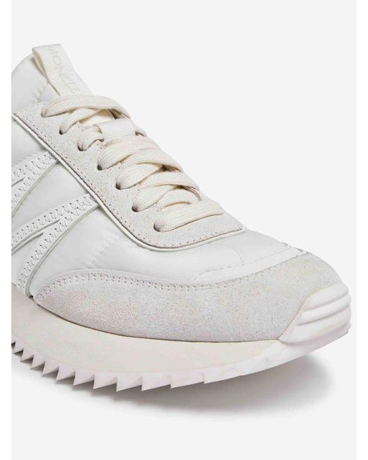 Moncler White Pacey Suede Sneakers for men