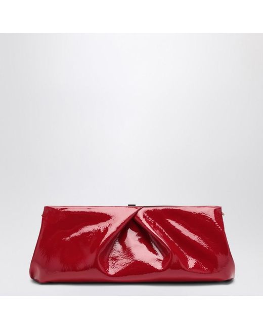 Dries Van Noten Red Large Patent Clutch Bag
