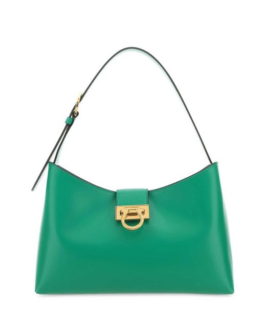 Ferragamo Green 'trifolio Small' Shoulder Bag