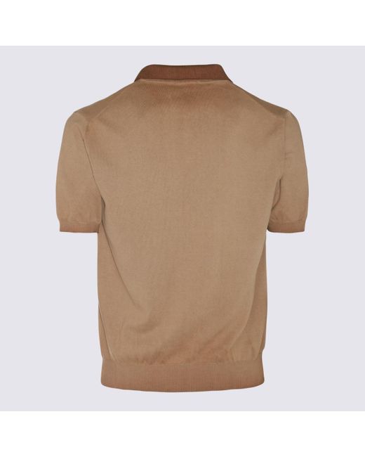 Altea Brown Cotton Polo Shirt for men