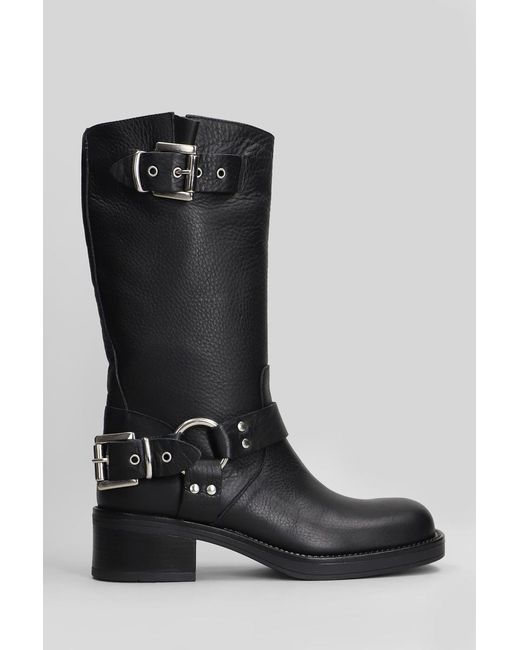 GISÉL MOIRÉ Black Chester Low Heels Ankle Boots