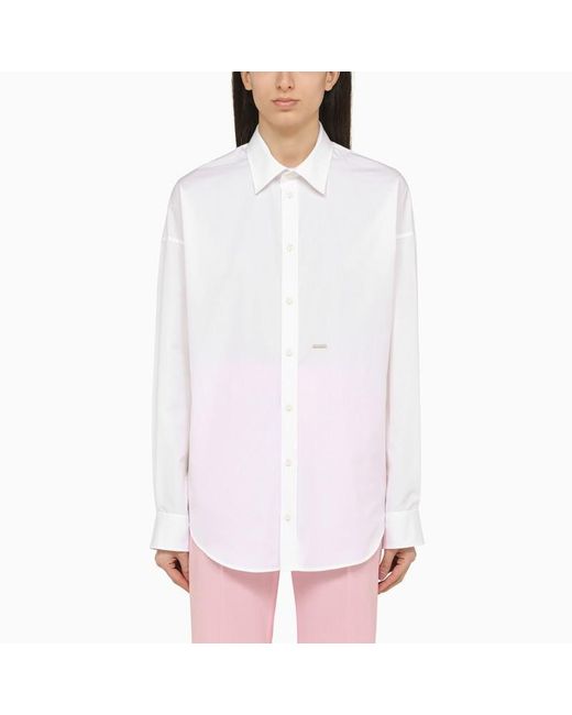DSquared² White Cotton Bib Shirt
