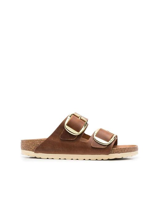 Birkenstock Brown Leather Double-Strap Buckle Sandals