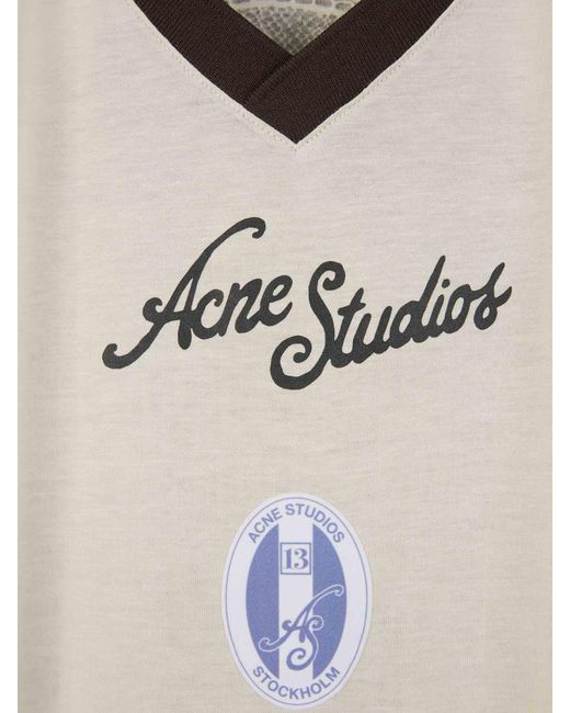 Acne White Logo Sports T-Shirt for men