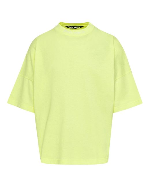Palm Angels Neon Yellow Cotton T-shirt 
