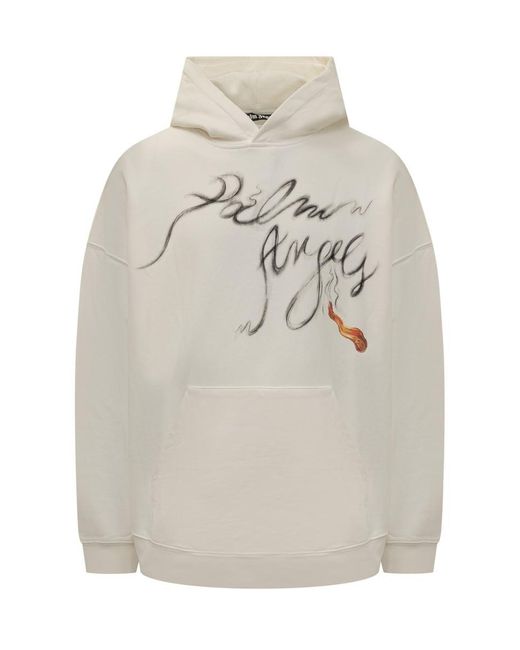 Palm Angels Gray Foggy Pa Hoodie for men
