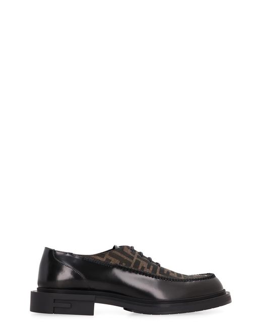 Fendi Black Frame Lace-up Shoes for men
