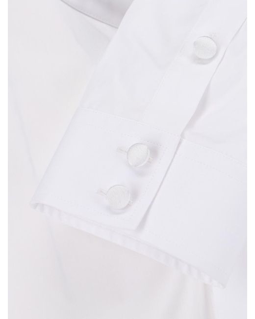 Balmain White Mandarin Collar Shirt for men