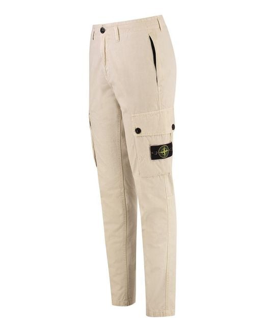 Stone Island Natural Cotton Trousers for men