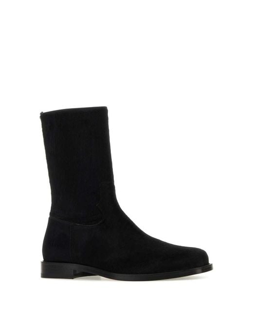 Dries Van Noten Black Calfhair Ankle Boots for men
