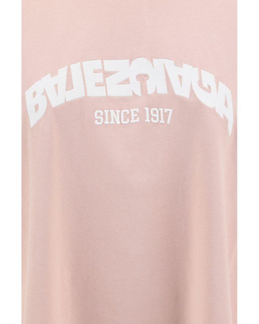 Balenciaga Pink Cotton Crew-neck T-shirt