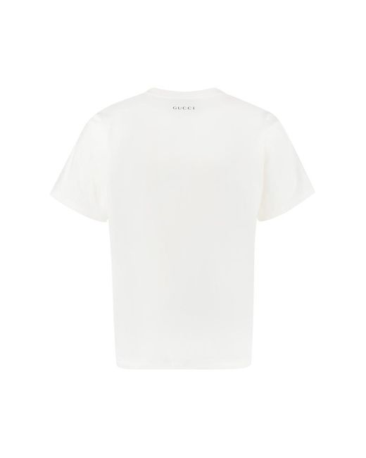 Gucci Red Printed Cotton T-Shirt for men