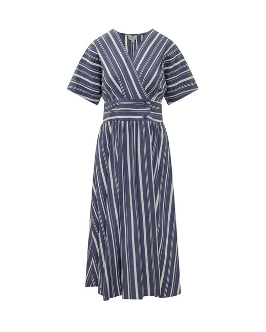 Woolrich Blue Dress With Striped Pattern