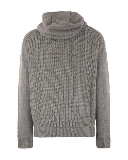 Herno Gray Reversible Padded Wool Bomber Jacket for men