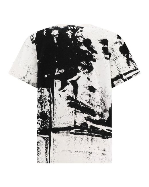 Alexander McQueen White Graphic Printed T-shirt for men
