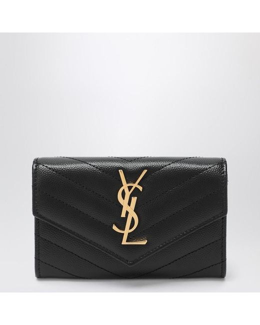 Saint Laurent Black Monogram Envelope Small Wallet