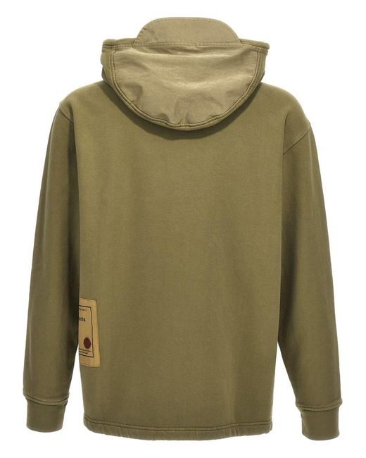 C P Company Green Nylon Insert Hoodie Sweatshirt for men