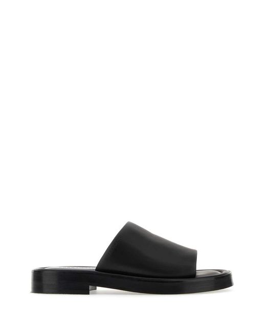 Ferragamo Black Salvatore Nappa Leather Slippers for men