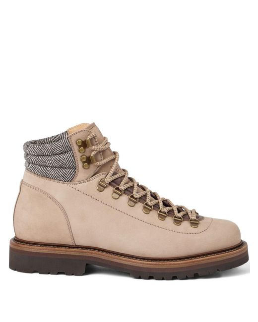 Brunello Cucinelli Natural Leather Boots for men