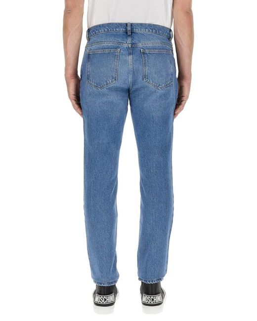 Moschino Blue Teddy Patch Jeans for men