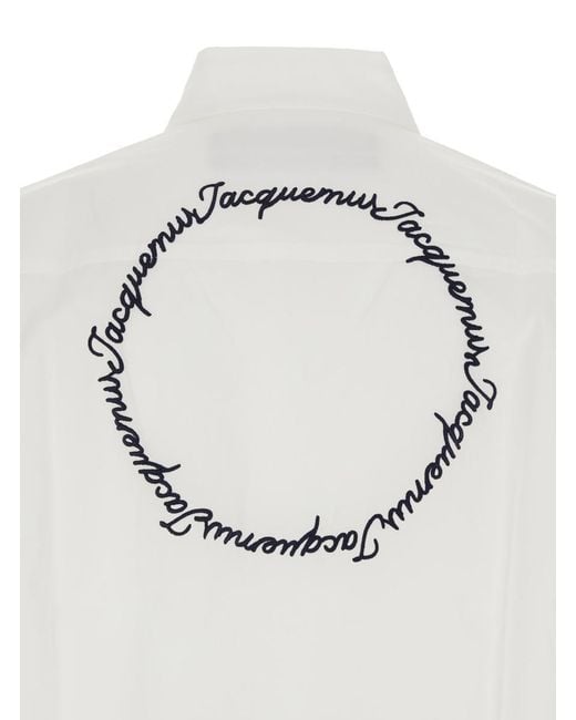 Jacquemus White 'Henri' Shirt With Lettering Logo On The Back for men