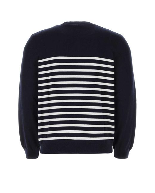 A.P.C. Blue Embroidered Cashmere And Cotton Sweater for men