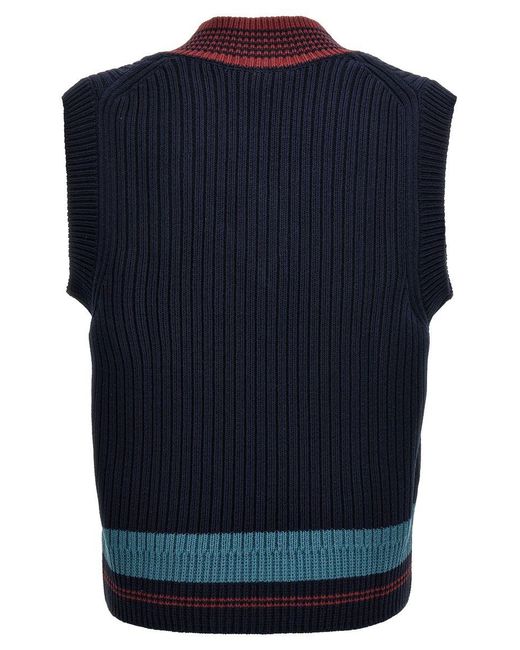 Lacoste Blue Logo Embroidery Vest for men
