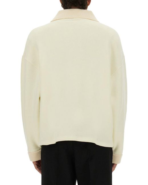 Jacquemus Natural Long Sleeve "Stitch" Polo Shirt for men