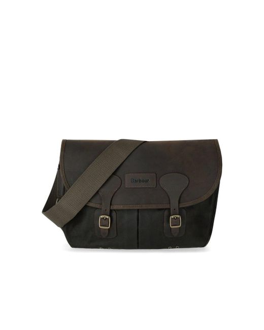Barbour Black Tarras Wax Crossbody Bag for men
