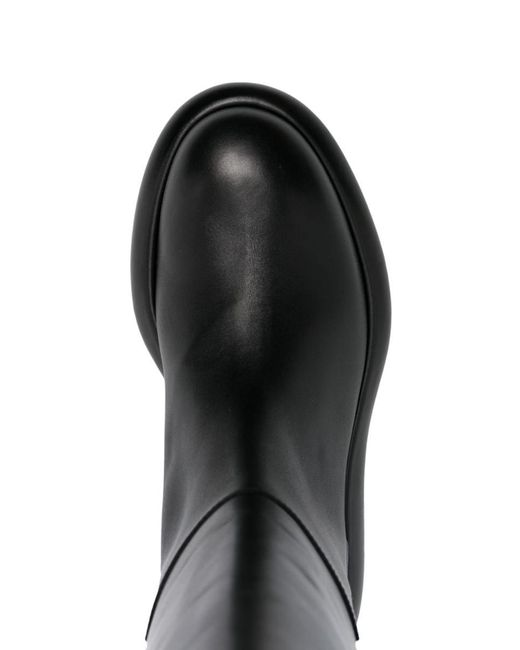 Jil Sander Black Knee-high Flat Leather Boots