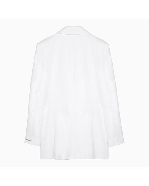 Calvin Klein White Single Breasted Cotton Jacket