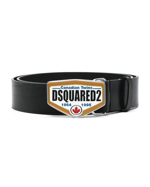 DSquared² Black Plaque Belt for men