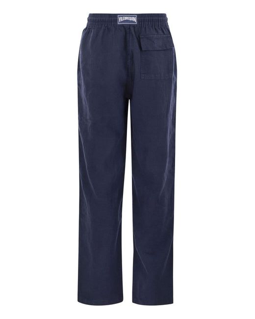 Vilebrequin Blue Linen Trousers