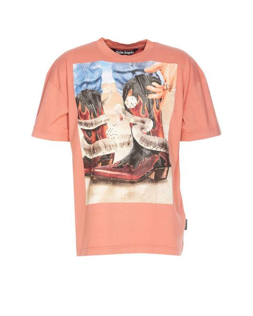 Palm Angels Pink T-Shirt for men