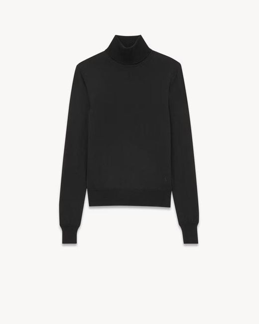Saint Laurent Black Wool Turtleneck