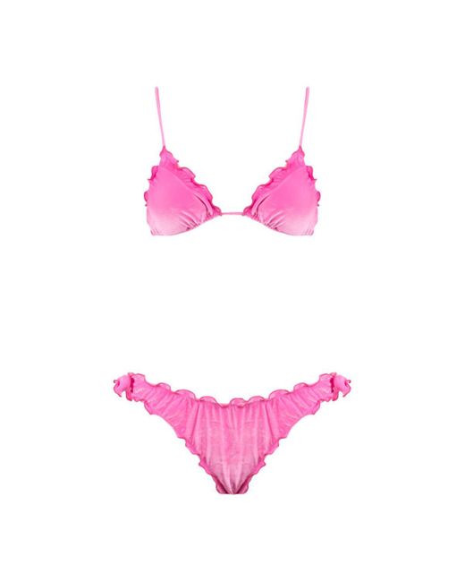 Saint Barth Pink Chenille Triangle Bikini